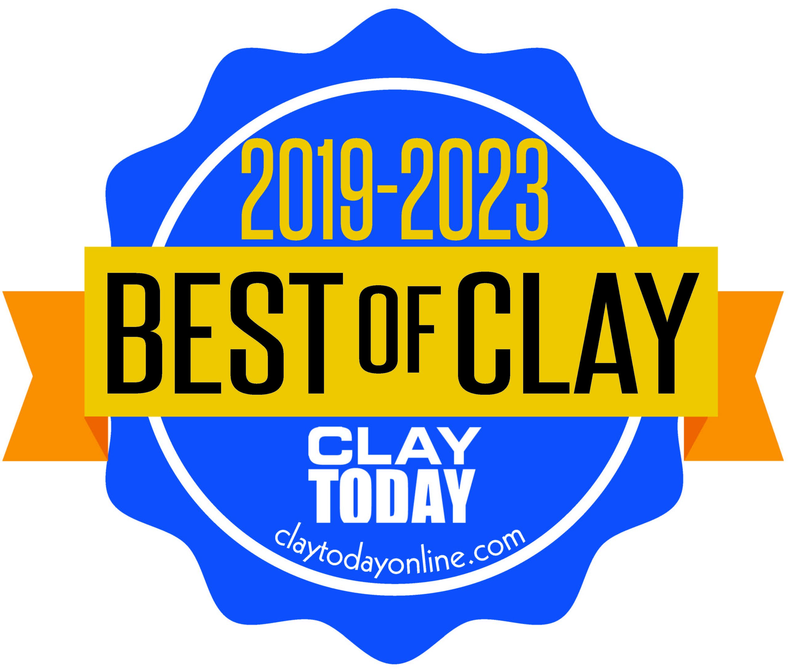 2019-2020 Best of Clay Today award badge with website link.