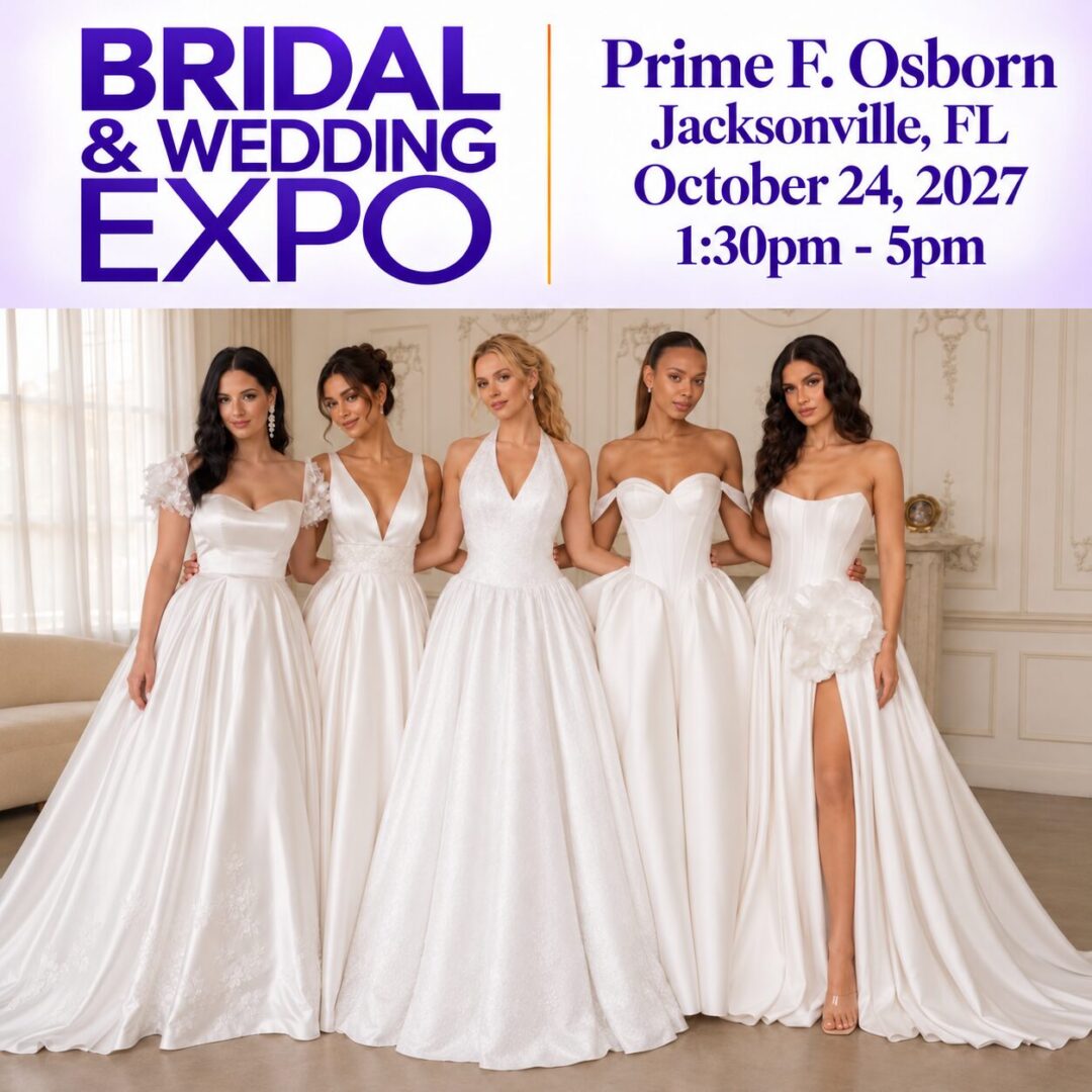 Bridal & Wedding Expo flyer: October 24, 2027 at Prime F. Osborn, Jacksonville FL