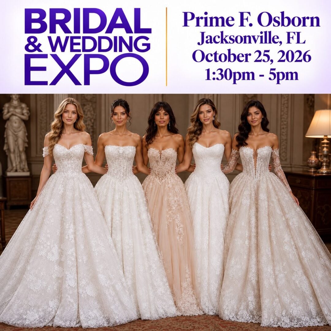 Bridal & Wedding Expo flyer: October 25, 2026 at Prime F. Osborn, Jacksonville FL
